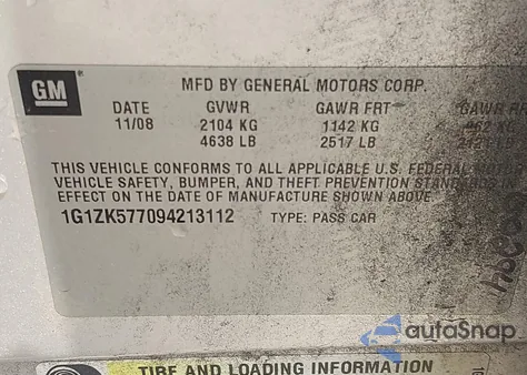 2009 Chevrolet Malibu Ltz from USA, damaged, VIN 1G1ZK577094213112